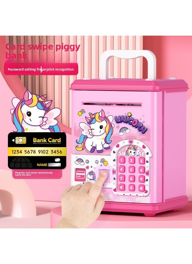 Generic - Children's Piggy Bank Automatic Induction Roll Money Atm Large Capacity Anti-real Intelligent Electronic Fingerprint Password Box Piggy Bank-Color:Fingerprint Password Swipe Card Piggy Bank [automatic Money Rolling] Little Duck + Free Battery - Image 1