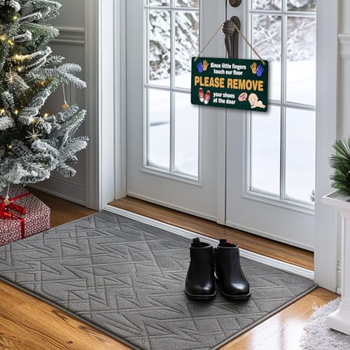 Yoecod Please Remove Shoes - No Shoes In House Wooden Sign 12x6 In - Image 3