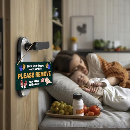 Yoecod Please Remove Shoes - No Shoes In House Wooden Sign 12x6 In - Image 5