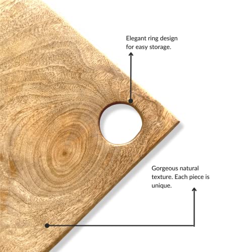 Nutrion Natural Solid Wood Chopping/Cutting Board for Vegetables, Fruits & Cheese (Mango Wood Chopping Board) - Image 3