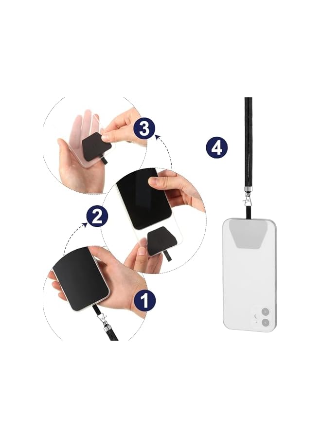 Green Tiger 4 Pieces Universal Cell Phone Lanyard,Adjustable Nylon Mobile Phone Lanyard,Crossbody Phone Neck Strap with Tether Tabs,Multifuctional Patch Lanyard Compatible with Most Phones(Pure Color) - Image 5