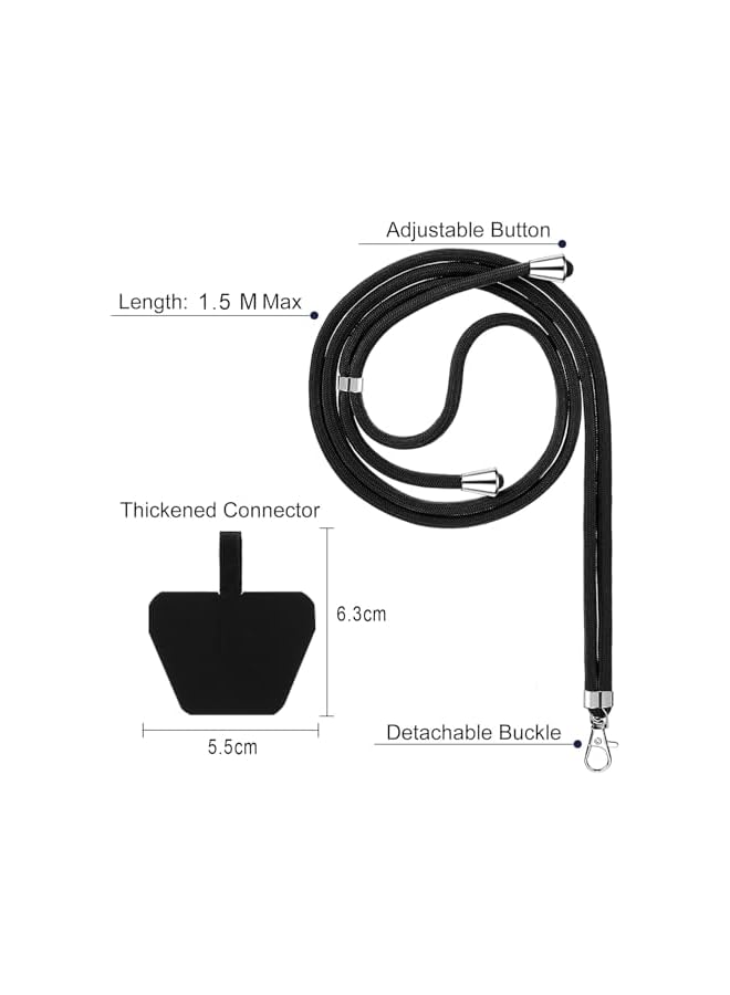 Green Tiger 4 Pieces Universal Cell Phone Lanyard,Adjustable Nylon Mobile Phone Lanyard,Crossbody Phone Neck Strap with Tether Tabs,Multifuctional Patch Lanyard Compatible with Most Phones(Pure Color) - Image 4