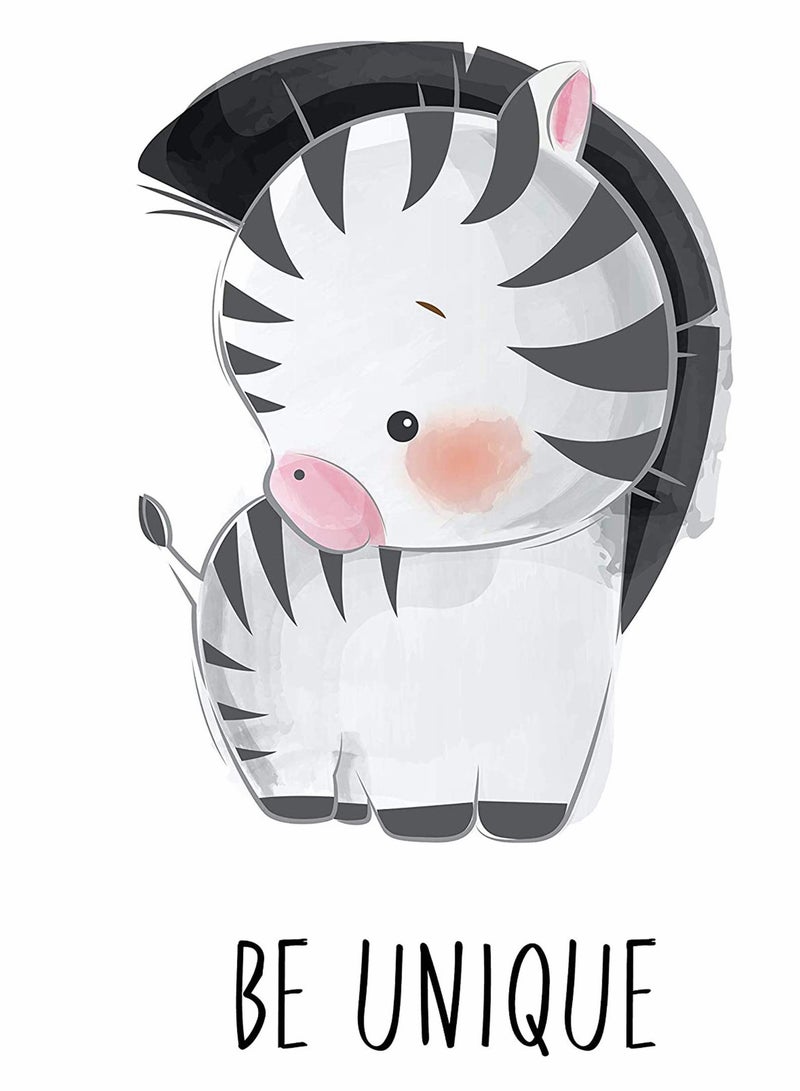 SOLARAE صور ديكور حضانة بموضوع الغابة للأطفال، 6 عبوات من فن الجدران لرسوم الحيوانات الكرتونية مع اقتباس ملهم لغرف نوم الأطفال والأولاد والبنات وغرف المعيشة والحمام - بدون إطار - Image 3