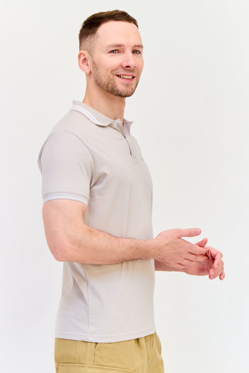 RBX Men Sportswear Fit Short Sleeve Outdoor Polo Shirt, Stone - Image 2