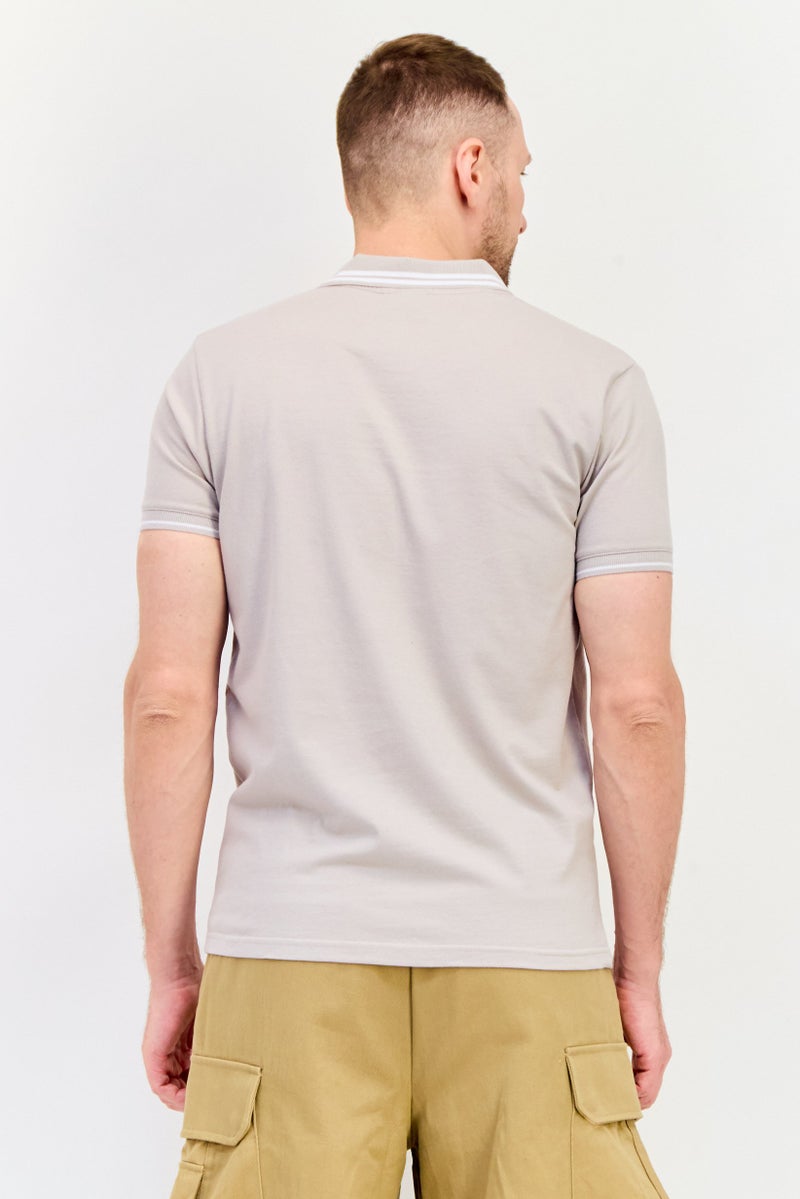 RBX Men Sportswear Fit Short Sleeve Outdoor Polo Shirt, Stone - Image 3