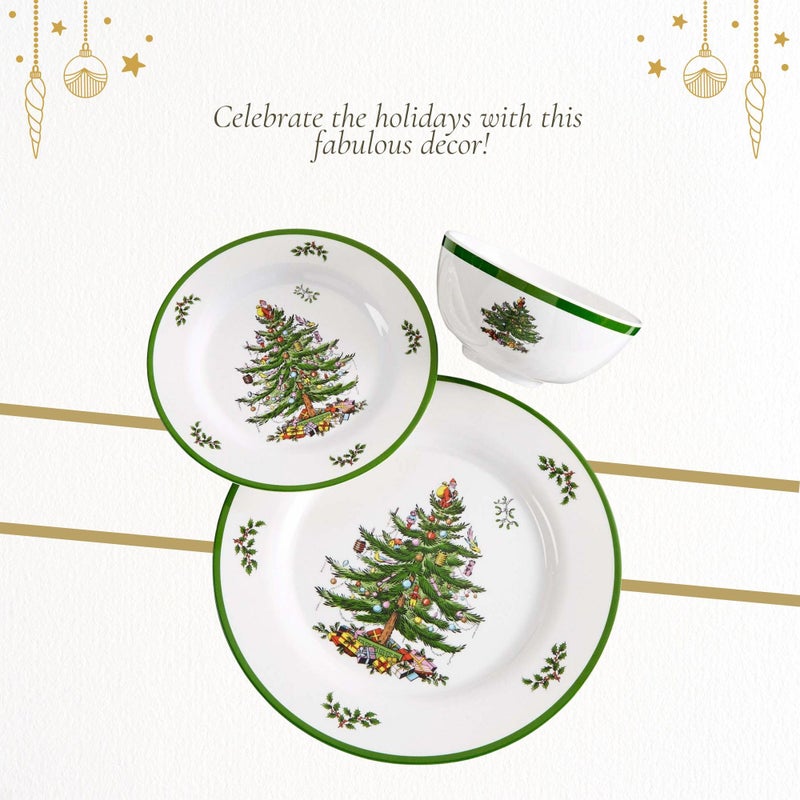 Spode Christmas Tree 6-Inch Melamine Bowls - Set of 4 Festive Bowls for Soup, Dessert, Holiday Dishes - Durable, Dishwasher Safe - Versatile Tableware for Indoor, Outdoor Christmas Gatherings - Image 5