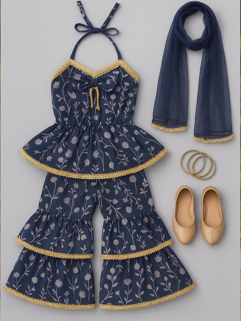 A.T.U.N. (ALL THINGS UBER NICE) Girls Kurti, Sharara and Dupatta Set | Comfortable Ethnic Wear Clothing Set - Image 3