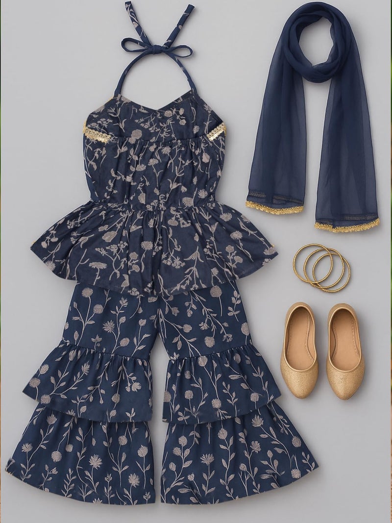 A.T.U.N. (ALL THINGS UBER NICE) Girls Kurti, Sharara and Dupatta Set | Comfortable Ethnic Wear Clothing Set - Image 4