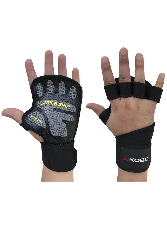 Kobo Kobo WTG-22 Lycra-Spandex Gym Gloves, Large (Black)  - Image 2