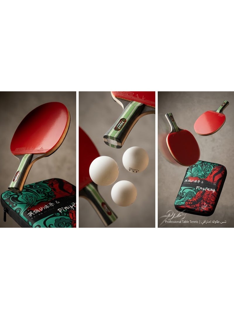 Tennis Spectrum Table Tennis Paddle Set with 2 Ping Pong Rackets, 3 Balls & Carrying Case, Professional Ping Pong Bat Set for Indoor Outdoor Play, Training. - Image 4