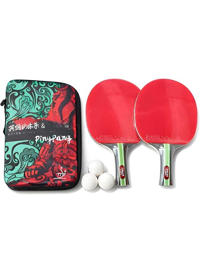 Tennis Spectrum Table Tennis Paddle Set with 2 Ping Pong Rackets, 3 Balls & Carrying Case, Professional Ping Pong Bat Set for Indoor Outdoor Play, Training. - Image 1