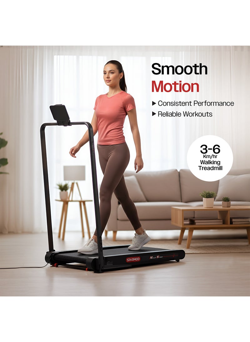 Sparnod Fitness WakyShaky Plus Walking Pad Treadmill for Home Use– 3HP Motor, 3-6 km/h, Foldable, LED Display, 4 Vibration Modes, 900x390mm Running Surface, Remote Control & Phone/Tablet Holder 150kg Capacity - Image 3