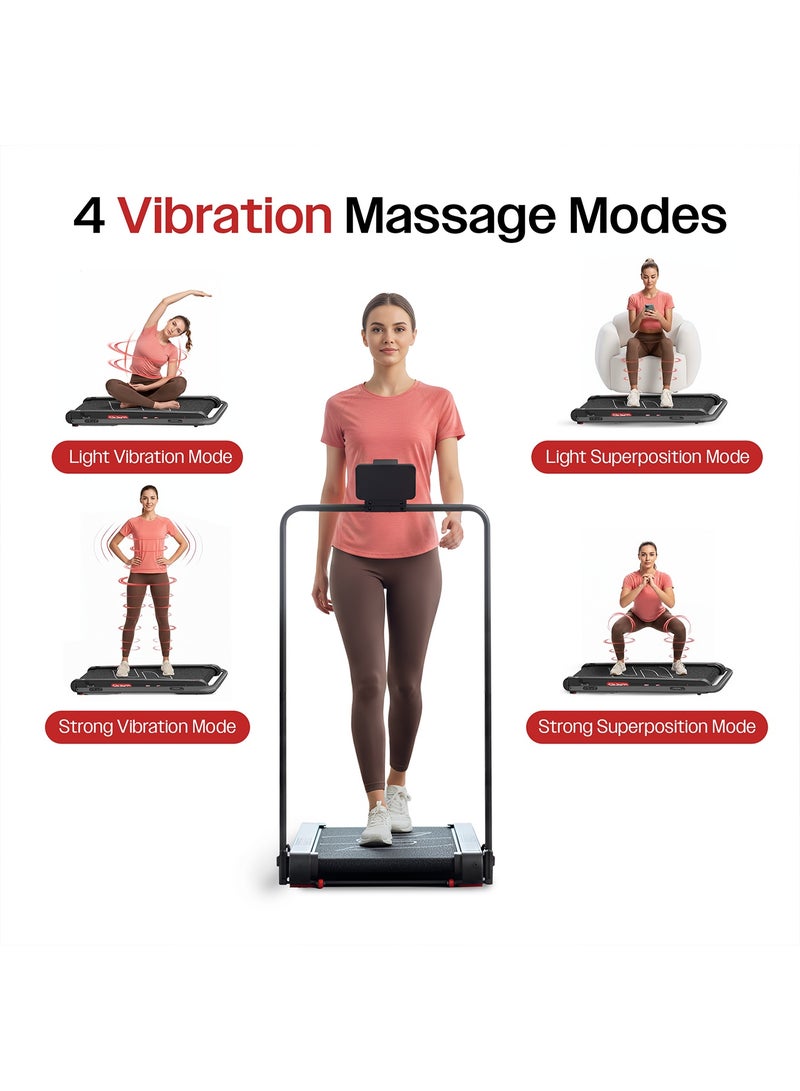 Sparnod Fitness WakyShaky Plus Walking Pad Treadmill for Home Use– 3HP Motor, 3-6 km/h, Foldable, LED Display, 4 Vibration Modes, 900x390mm Running Surface, Remote Control & Phone/Tablet Holder 150kg Capacity - Image 4