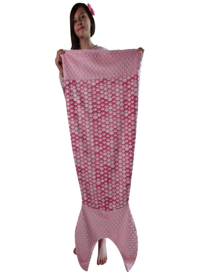 Snuggle Stuffs Girls Scales Dot Velboa Mermaid Tail Blanket (Small - 40", Pink) - Image 4