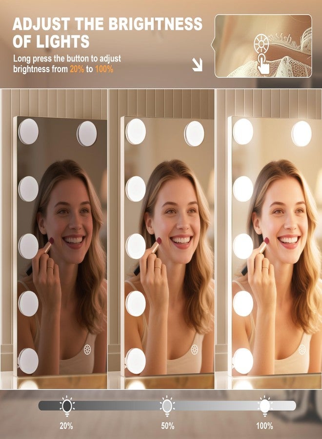 MINISO Vanity Mirror with Lights - 12" x 14" Hollywood Makeup Mirror with Adjustable Brightness,3 Modes Light, 360°Rotation - Image 3