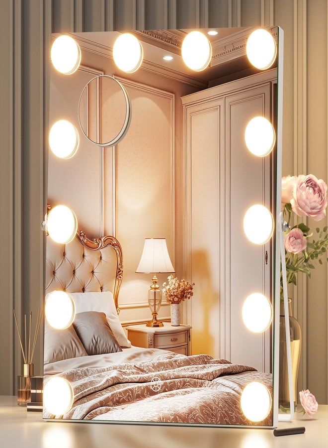 MINISO Vanity Mirror with Lights - 12" x 14" Hollywood Makeup Mirror with Adjustable Brightness,3 Modes Light, 360°Rotation - Image 1