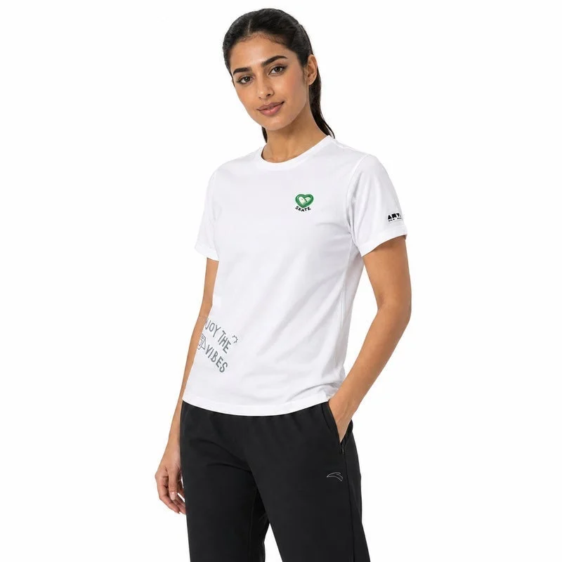 Anta white Diary of Skater Short-Sleeve T-Shirt for Women | Best Price UAE