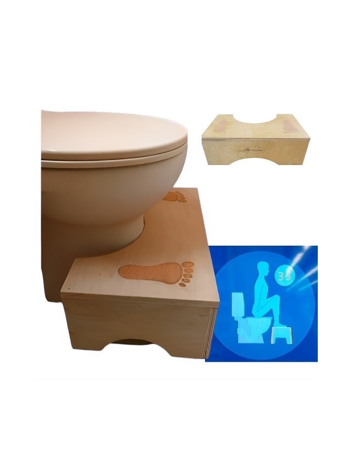 Shams Natural wood bathroom chair without paint for sitting in a healthy position on the bathroom base at an angle of 35 degrees and for other uses - Image 2