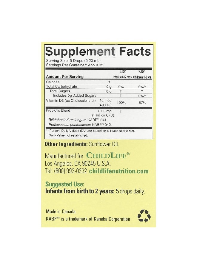 CHILDLIFE ESSENTIALS ChildLife Essentials, InfantBiotics, Probiotic Drops, 0.27 fl oz (8 ml)  - Image 2