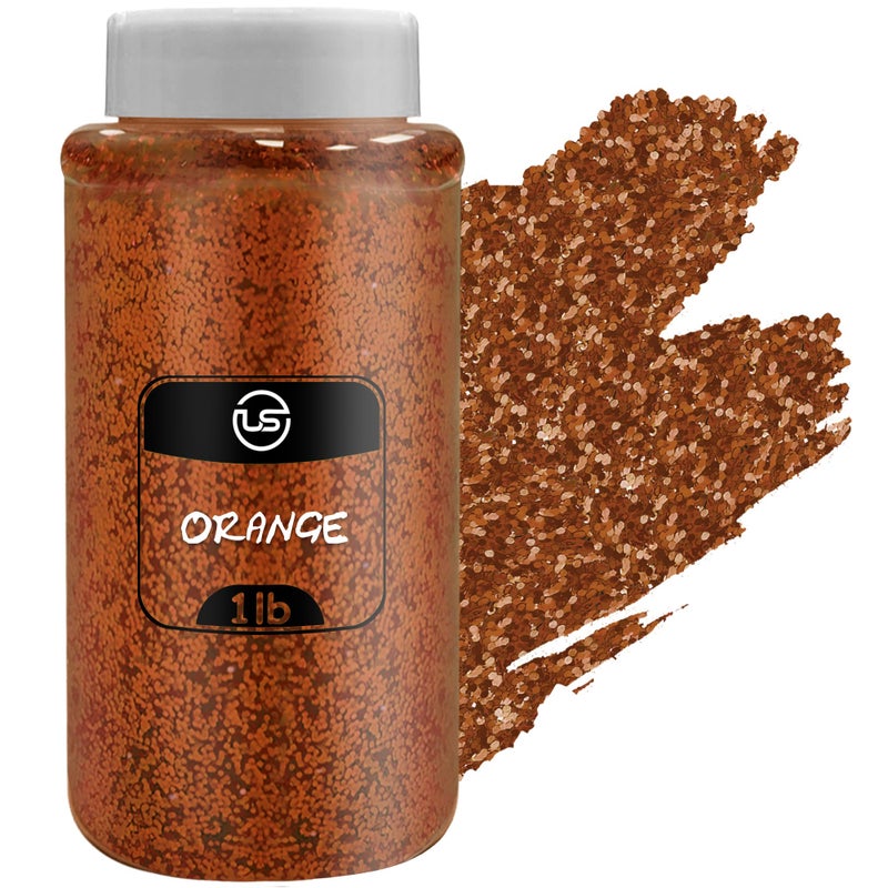 Orange Glitter Bulk Fine Glitter for Crafts Resin and Scrapbooking 1 LB16OZ Shaker Bottles Great for Tumblers and Crafts