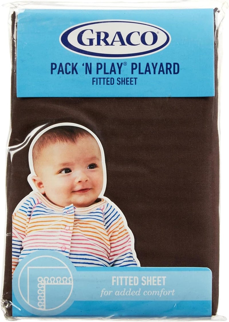 Graco Pack 'n Play Playard Fitted Sheet - Chocolate Brown - Image 1