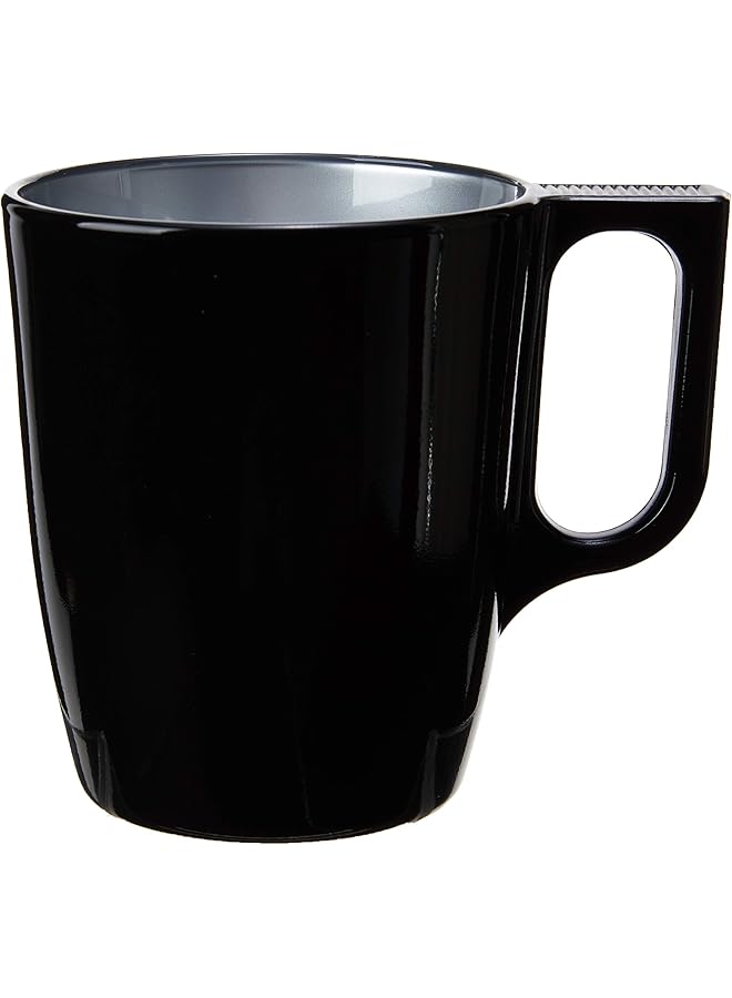 Luminarc Flashy Black Mug 6Pc Set Blue Made In France - Image 1