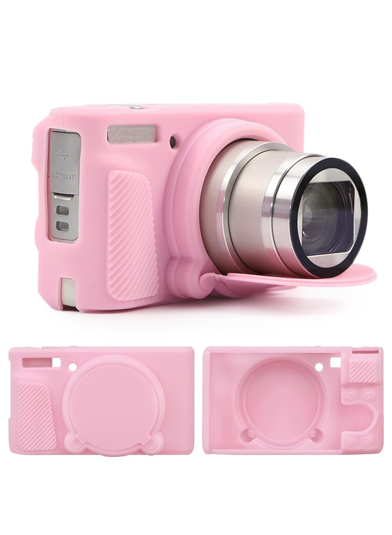Silicone Case for Canon Powershot SX740 SX730 HS Camera - Soft Lightweight Protective Case Cover with Removable Lens Cover for SX740/SX730 HS Accessories (Pink) - Image 1