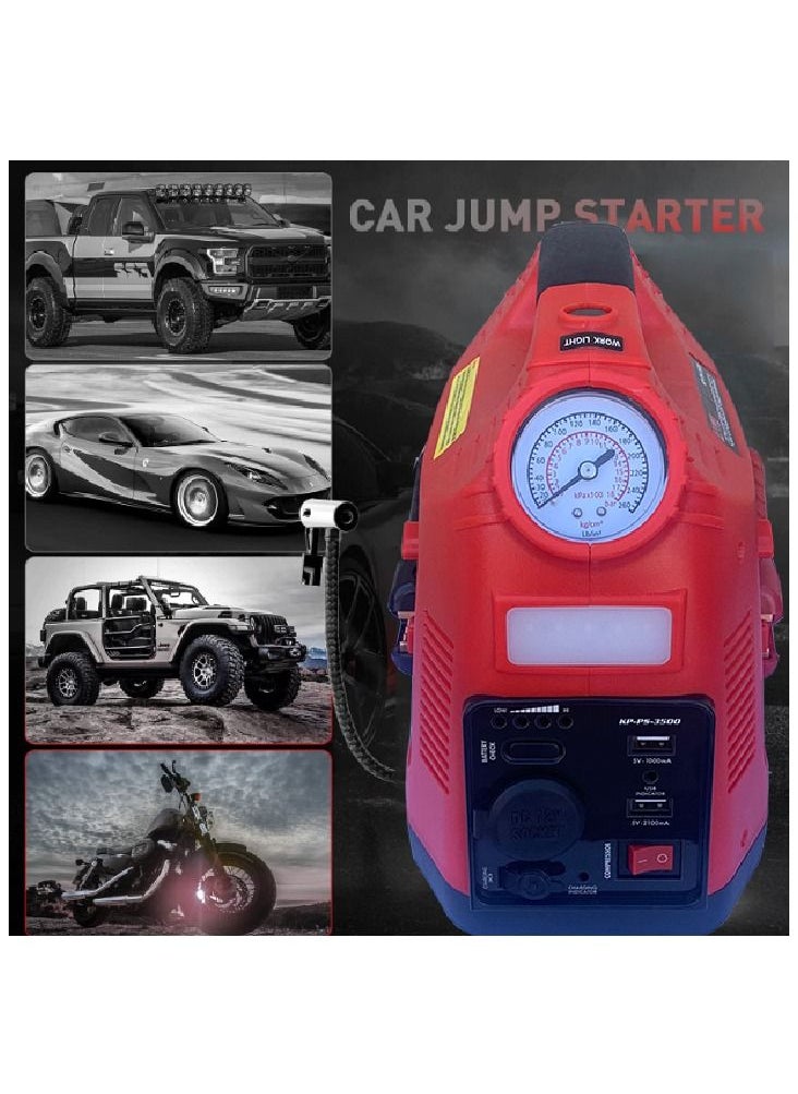 K POWER - Professional Power Station 1200 Peak Amp With Jump Starter And 260PSI Air compressor - Image 1