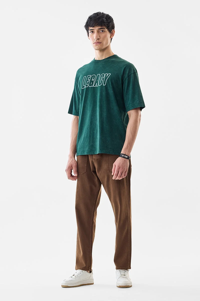 سنيتش Brown Solid Loose Fit Casual Jeans