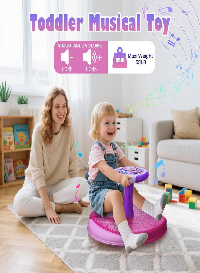 VROGTIK Sit and Spin Toys for Toddlers 1-3 Girls, 360° Toddler Spinning Seat with LED Lights and Music Christmas Birthday Gift for 1 2 3 Years Old Girl Sensory Toys Toddler Activities - Image 3