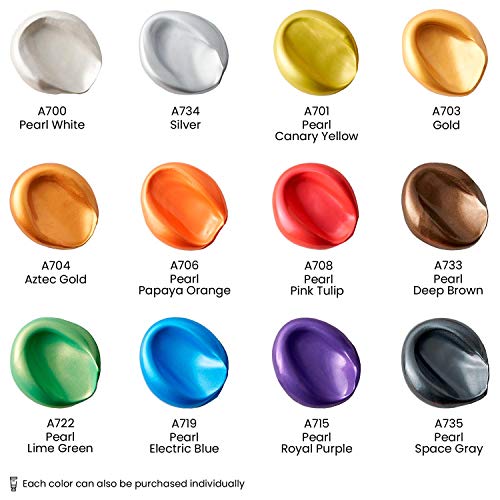 ARTEZA Metallic Acrylic Paint Set of 36 Colors, 0.74 ounce Tubes Non Toxic Artist Paints for Hobby Painters, Art Supplies for Canvas Painting - Image 2