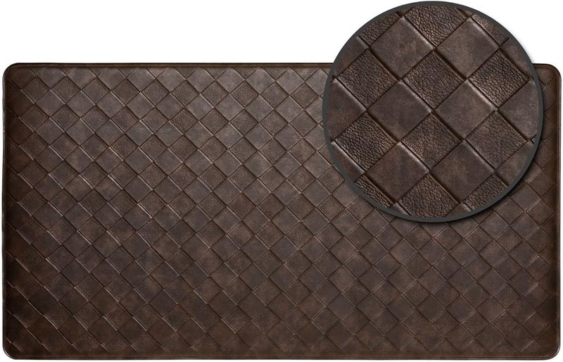 Home Dynamix Trenton Solace Traditional Diamond Textured Kitchen Mat, Espresso, 17"x39" - Image 3