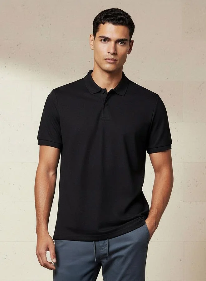 سبلاش فيڤ Men Short Sleeves Textured Polo T-shirt
