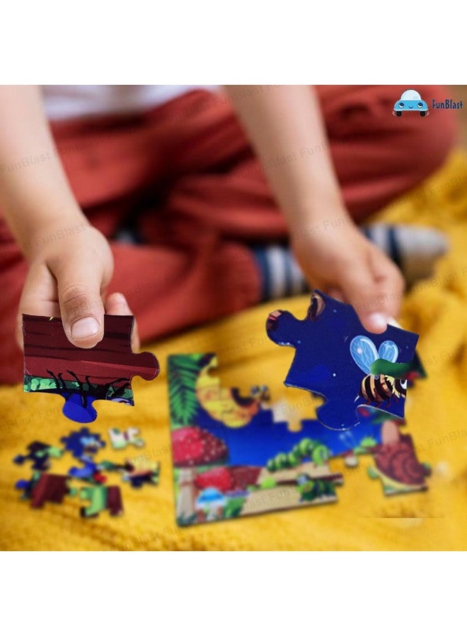 فنبلاست ألغاز الصور المقطوعة من فن بلاست للأطفال، ألغاز الحشرات للأطفال، ألغاز أرضية للأطفال، ألعاب ألغاز الصور المقطوعة التعليمية، مجموعة من 4 قطع (96 قطعة) (متعددة الألوان، مقاس 30 × 22 سم) - Image 4