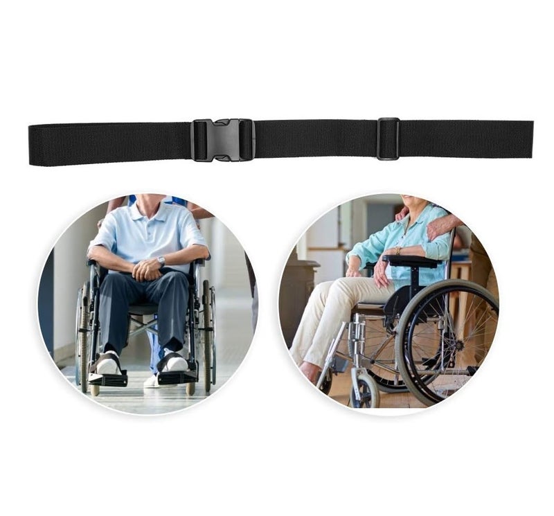 ALASKA Strap-It Wheelchair Safety Harness Strap Elderly Patients Anti-Slip Wheelchairs Fixing Belt Brace Support, Black - Image 5
