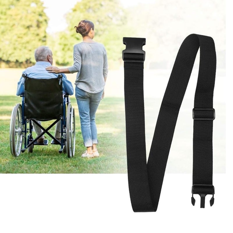 ALASKA Strap-It Wheelchair Safety Harness Strap Elderly Patients Anti-Slip Wheelchairs Fixing Belt Brace Support, Black - Image 1
