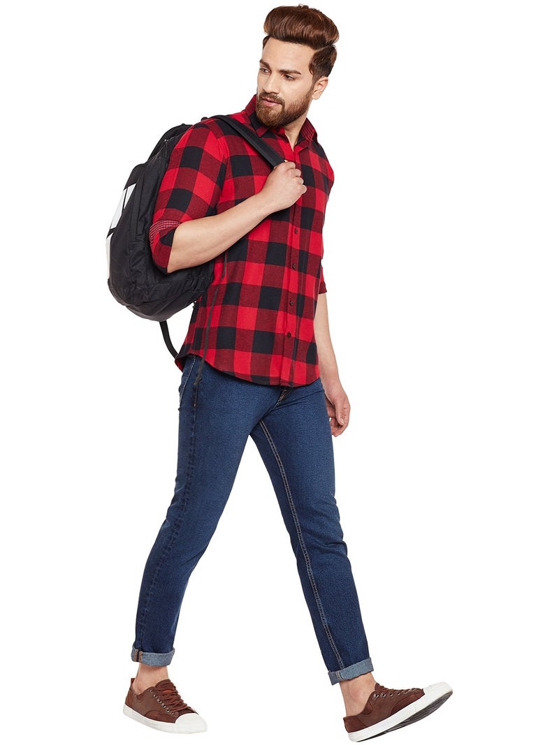 Hancock Store Hancock Men's Slim Fit Casual Shirt (43541RED42_Red_42) - Image 2