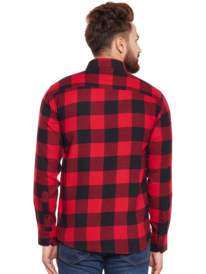 Hancock Store Hancock Men's Slim Fit Casual Shirt (43541RED42_Red_42) - Image 3