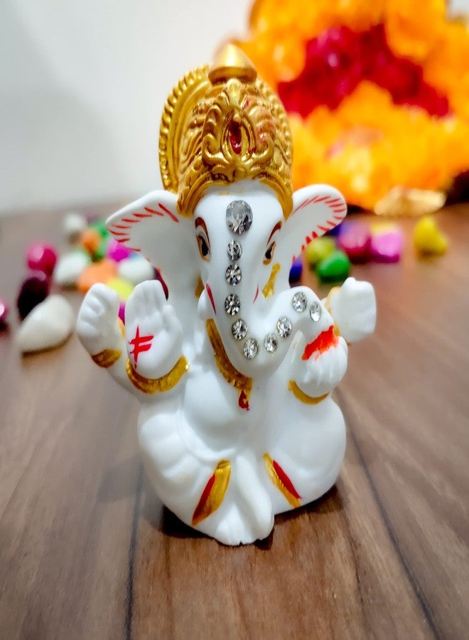 JAIPUR ACE Resin Ganesha Statue For Home Temple Decoration I Ganesh Idol For Car Dashboard I Ganesha Statue I Ganesh Ji Murti I Ganesh Idol I Ganesh Chaturthi Decoration (Design 4) - Image 2