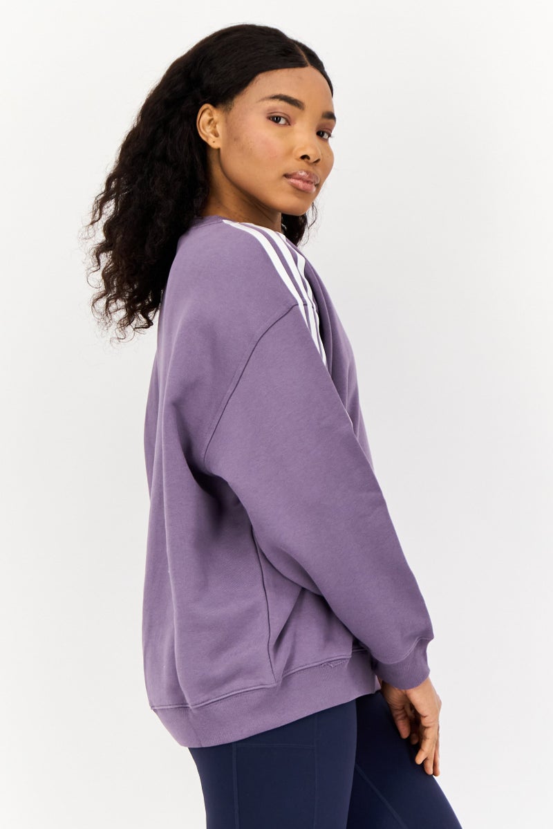 adidas Originals Women Sportswear Fit Long Sleeve Outdoor Sweatshirt, Purple  - Image 4