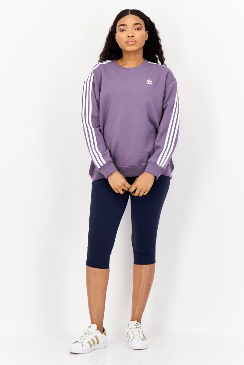 adidas Originals Women Sportswear Fit Long Sleeve Outdoor Sweatshirt, Purple  - Image 2