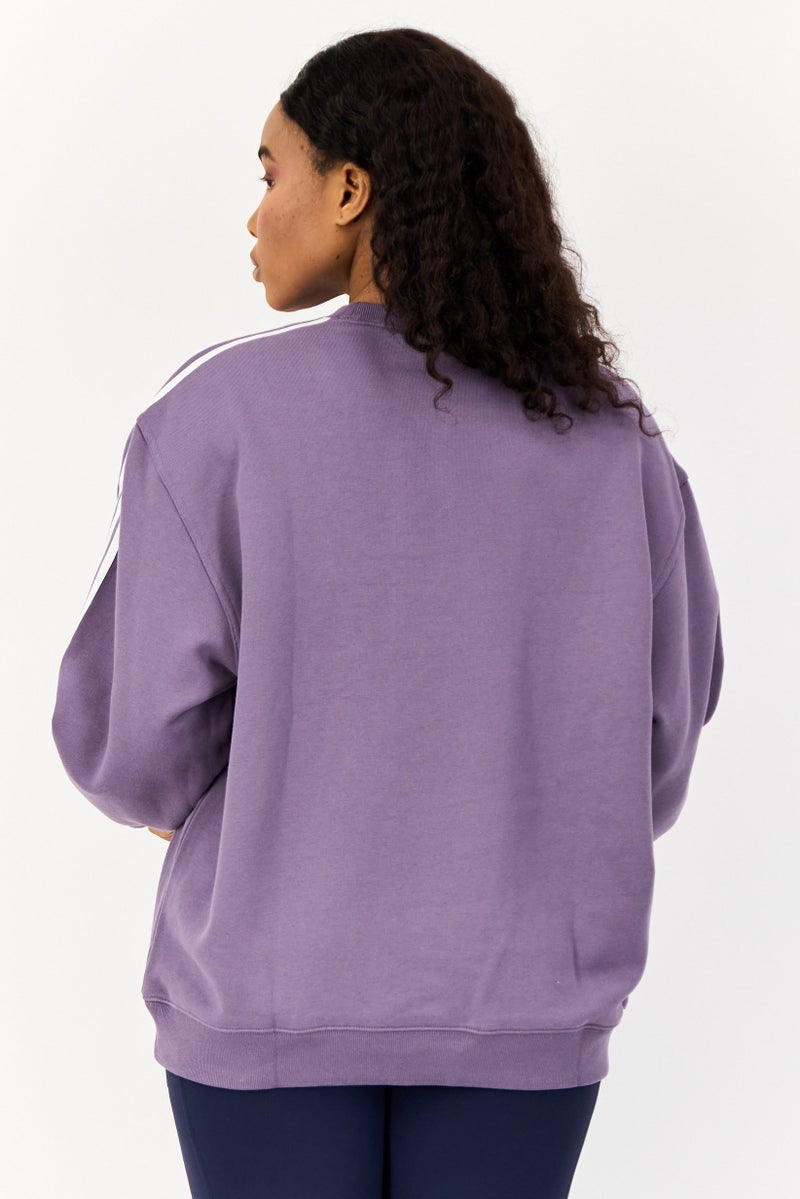 adidas Originals Women Sportswear Fit Long Sleeve Outdoor Sweatshirt, Purple  - Image 3