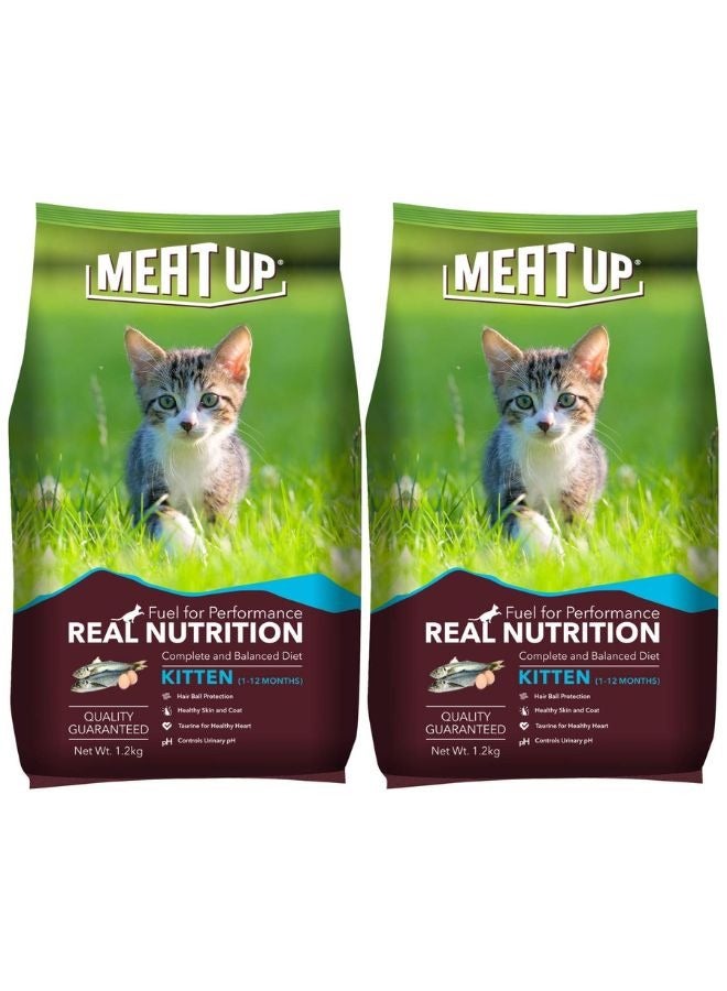 Meatup Kitten Dry Cat Food Ocean Fish (Buy 1 Get 1) 2 x 1.2 Kg - Image 1