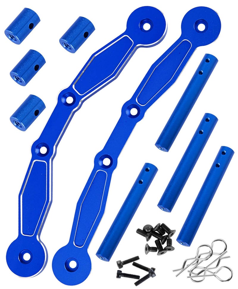 hopsupRC RC Aluminum Front & Rear Body Mounts Upgrades Part for 1/10 Senton 3S Blx/Senton Mega 550 RC Car,Alloy Front & Rear Body Mounts,Navy Blue - Image 1
