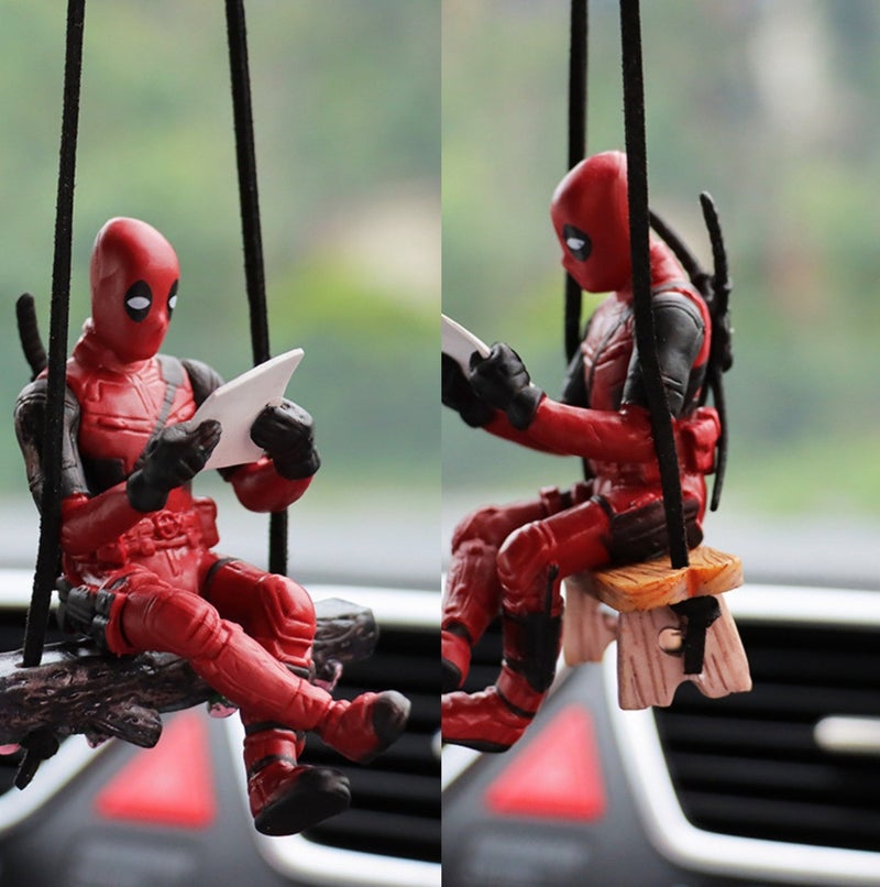 Deadpool Car Accessories Reading Book Pendant – Hanging Mirror Charm with Unique Decor Design – Multiuse Rear Interior Pendant for Car Mirrors, Dashboard, and Interior Decoration - Image 4