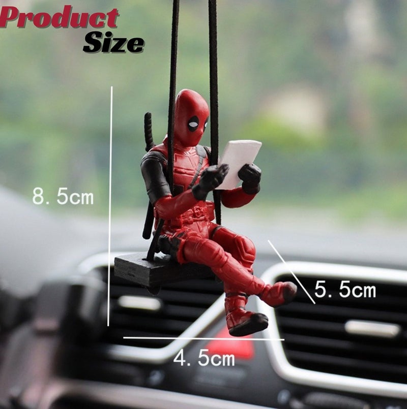 Deadpool Car Accessories Reading Book Pendant – Hanging Mirror Charm with Unique Decor Design – Multiuse Rear Interior Pendant for Car Mirrors, Dashboard, and Interior Decoration - Image 3
