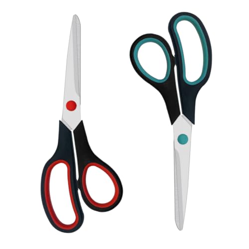 Aksiko Scissors, 2 Pack 7.5 inch Scissors for Office and Home, Scissor All Purpose for School Fabric Craft Supplies Use - Image 1