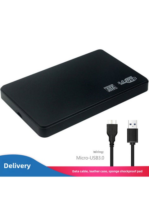 محرك أقراص صلبة خارجي محمول USB 3.0 بدون أدوات مقاس 2.5 بوصة بمنفذ تسلسلي Sata بدون مسامير - اللون: U25Q730M-BP-شعار SATA لا يتطابق مع العلبة الجلدية السوداء