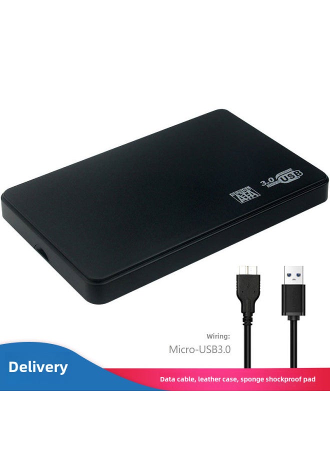 ماركة غير محددة محرك أقراص صلبة خارجي محمول USB 3.0 بدون أدوات مقاس 2.5 بوصة بمنفذ تسلسلي Sata بدون مسامير - اللون: U25Q730M-BP-شعار SATA لا يتطابق مع العلبة الجلدية السوداء  - Image 1