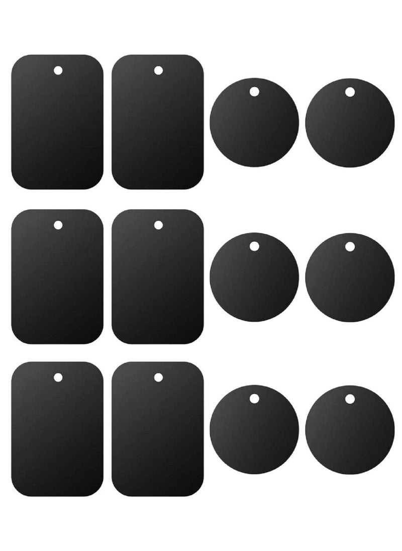 Generic - Universal Metal Plate Replacement Magnet Plate Car Kit for Magnetic Car Phone Metal Plate 6 Rectangle and 6 Round - Image 1